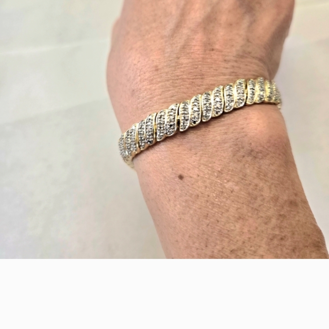Bracelet Silver Vermeil With Diamond